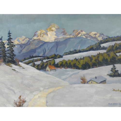 FRANZ GEHRI : Winterlandschaft in der Abendsonne (DOBIASCHOFSKY AUKTIONEN AG)