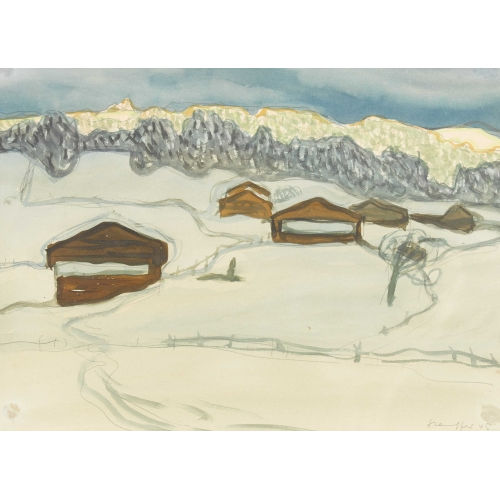 FRED STAUFFER : Winterliche Alpenlandschaft (DOBIASCHOFSKY AUKTIONEN AG)