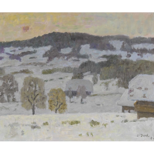 LEO DECK : Abendliche Winterlandschaft (DOBIASCHOFSKY AUKTIONEN AG)