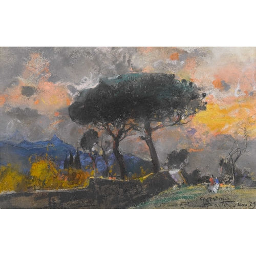 GIUSEPPE CASCIARO : Italienische Landschaft (DOBIASCHOFSKY AUKTIONEN AG)