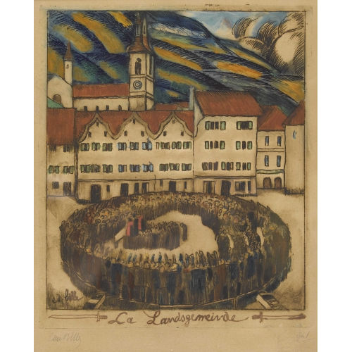 EDMOND BILLE : 'La Landsgemeinde' (DOBIASCHOFSKY AUKTIONEN AG)