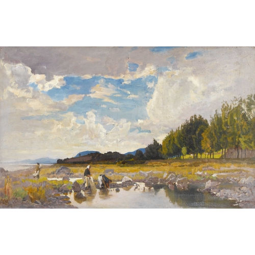 GUSTAVE JEANNERET : W�scherinnen am Neuenburgersee (DOBIASCHOFSKY AUKTIONEN AG)