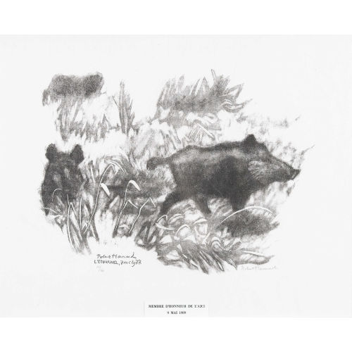 ROBERT HAINARD : 'Deux sangliers dans le marais' (DOBIASCHOFSKY AUKTIONEN AG)