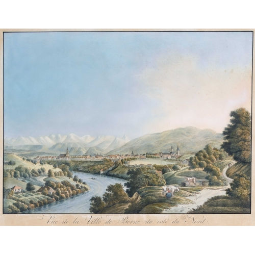 JOHANN JAKOB BIEDERMANN : 'Vue de la Ville de Bern du c�t� de Nord' (DOBIASCHOFSKY AUKTIONEN AG)