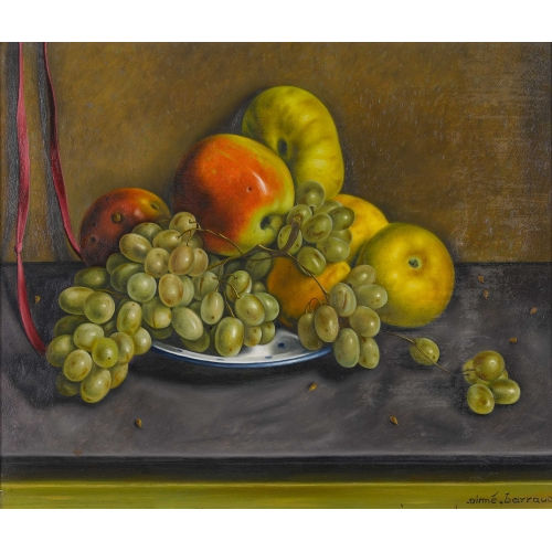 AIM� VICTOR BARRAUD : Nature morte aux pommes et aux raisins (DOBIASCHOFSKY AUKTIONEN AG)