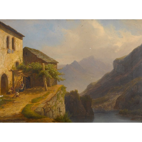 JAKOB JOSEPH ZELGER : Geh�ft am Vierwaldst�ttersee mit Mutter und Kindern (DOBIASCHOFSKY AUKTIONEN AG)