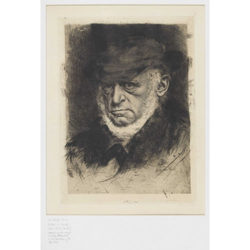 KARL STAUFFER-BERN : Bildnis Adolf Menzel (DOBIASCHOFSKY AUKTIONEN AG)