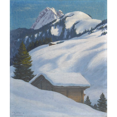 HANS ARNOLD DAEPP : Winterlandschaft bei Adelboden (DOBIASCHOFSKY AUKTIONEN AG)