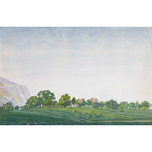 ALBERT TRACHSEL : Landschaft mit Genfer Bauernh�usern (DOBIASCHOFSKY AUKTIONEN AG)