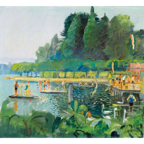 CUNO AMIET : Badende in Hilterfingen (DOBIASCHOFSKY AUKTIONEN AG)
