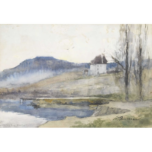 PAUL BOUVIER : Herbstliche Uferpartie bei Serri�res (DOBIASCHOFSKY AUKTIONEN AG)