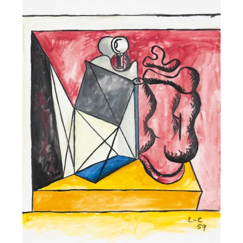 CHARLES-�DOUARD) LE CORBUSIER (EIGTL. JEANNERET : 'Nature morte � la lanterne et � la cafeti�re' (DOBIASCHOFSKY AUKTIONEN AG)