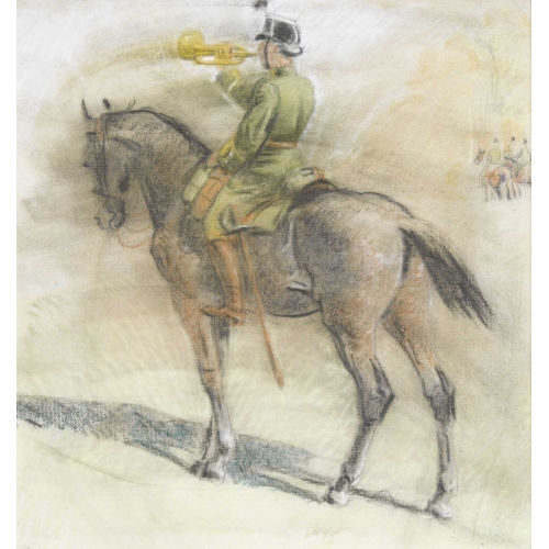 JOSEF CLEMENS KAUFMANN : Kavallerist mit Trompete und S�bel (DOBIASCHOFSKY AUKTIONEN AG)