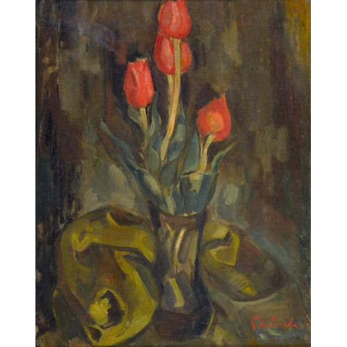 JOHANNES ROBERT SCH�RCH : Stillleben mit Tulpen (DOBIASCHOFSKY AUKTIONEN AG)
