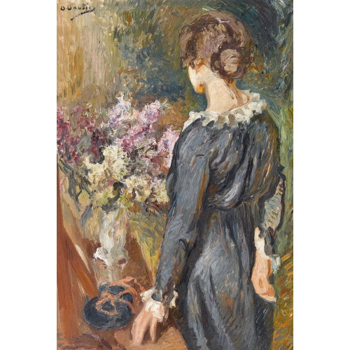 OTTO VAUTIER : Jeune femme avec bouquet de fleurs (DOBIASCHOFSKY AUKTIONEN AG)