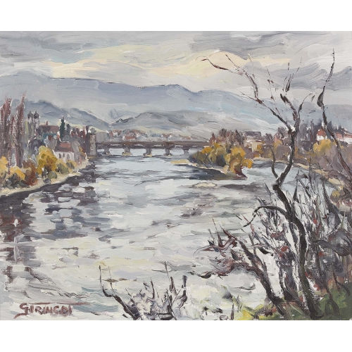 GEORGES TRINCOT : Herbstliches Rheinufer (DOBIASCHOFSKY AUKTIONEN AG)