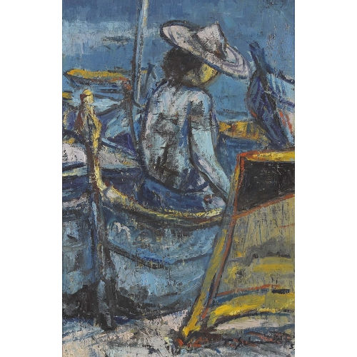 PAUL SCHMIDT : Fischerin im Ruderboot (DOBIASCHOFSKY AUKTIONEN AG)