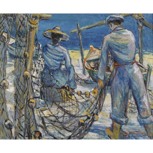 PAUL SCHMIDT : Fischer am Ufer (DOBIASCHOFSKY AUKTIONEN AG)