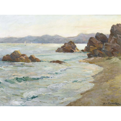 JEAN JOSEPH PUGNAIRE : S�dfranz�sische Felsk�ste im Abendrot (DOBIASCHOFSKY AUKTIONEN AG)