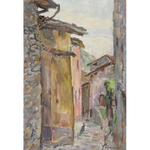 FRITZ MEIJER : Dorfgasse im Tessin (DOBIASCHOFSKY AUKTIONEN AG)