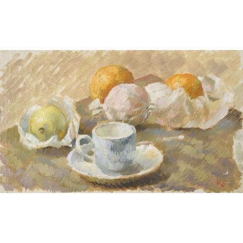 VICTOR SURBEK : Stillleben mit Fr�chten und Tasse (DOBIASCHOFSKY AUKTIONEN AG)