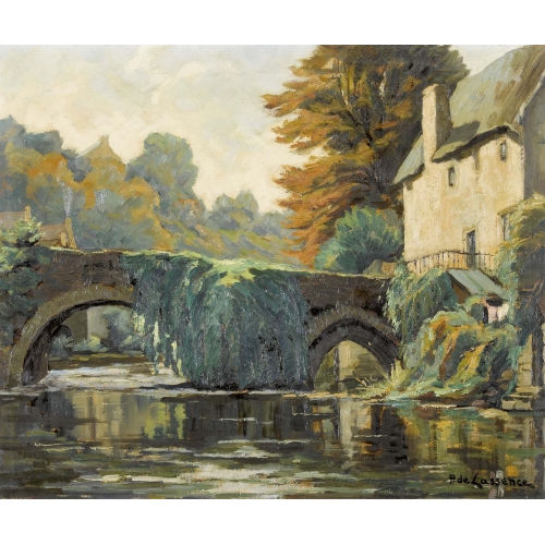 PAUL DE LASSENCE : 'Le Pont Fleuri � Quimperl�' (DOBIASCHOFSKY AUKTIONEN AG)