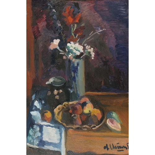 CHARLES CL�MENT : 'Nature morte avec fleurs et p�ches' (DOBIASCHOFSKY AUKTIONEN AG)