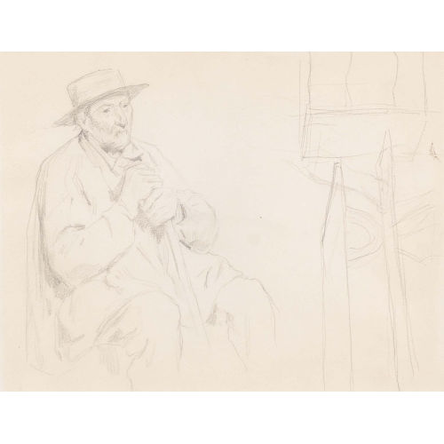 ALBERT ANKER : Studie zu sitzendem altem Mann (DOBIASCHOFSKY AUKTIONEN AG)