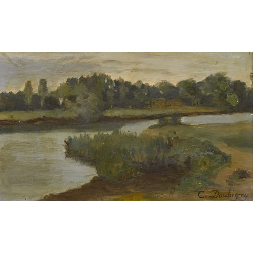 CHARLES FRAN�OIS DAUBIGNY : Flusslandschaft (DOBIASCHOFSKY AUKTIONEN AG)