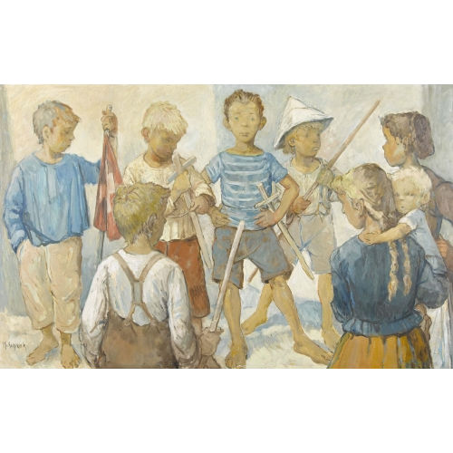 KARL SCHENK : Spielende Kinder (DOBIASCHOFSKY AUKTIONEN AG)