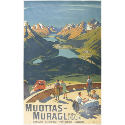 WILLY (WILHELM) FRIEDRICH BURGER : 'Muottas-Muragl Engadin' (DOBIASCHOFSKY AUKTIONEN AG)