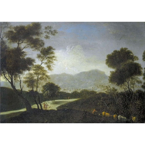 GOTTFRIED WALS : Landschaft mit Hirten und Vieh (DOBIASCHOFSKY AUKTIONEN AG)