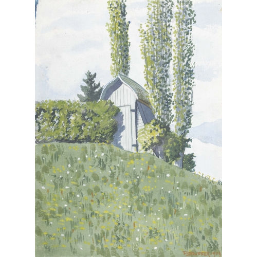 FRED STAUFFER : Sommerliche Wiese am Seeufer (DOBIASCHOFSKY AUKTIONEN AG)