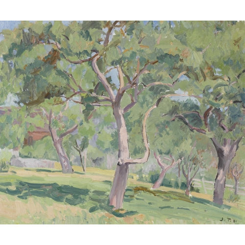 JOHN TORCAPEL : Sonnige Landschaft mit B�umen (DOBIASCHOFSKY AUKTIONEN AG)