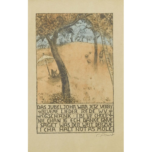 CUNO AMIET : 'Blatt auf Weihnachten 1938' (DOBIASCHOFSKY AUKTIONEN AG)
