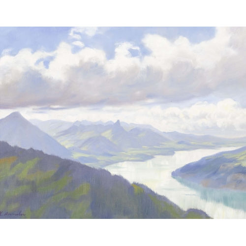KARL ANNELER : Thunersee mit Niesen (DOBIASCHOFSKY AUKTIONEN AG)