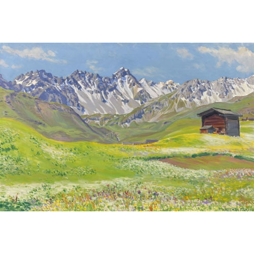 WALDEMAR THEOPHIL FINK : 'Junimorgen in Inner-Arosa' (DOBIASCHOFSKY AUKTIONEN AG)