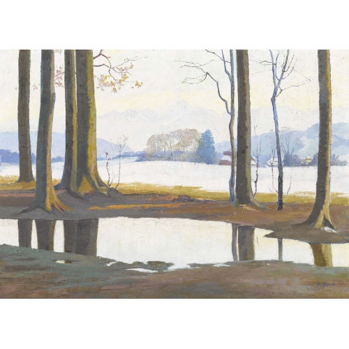 ROBERT KIENER : Herbstliche Uferpartie (DOBIASCHOFSKY AUKTIONEN AG)