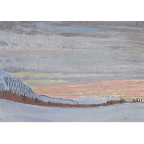 FRAN�OIS DE RIBAUPIERRE : Alpine Winterlandschaft im Abendrot (DOBIASCHOFSKY AUKTIONEN AG)