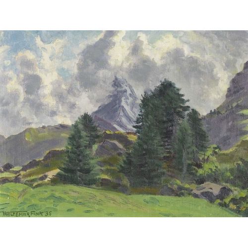 WALDEMAR THEOPHIL FINK : 'Aufziehendes Gewitter am Matterhorn' (DOBIASCHOFSKY AUKTIONEN AG)