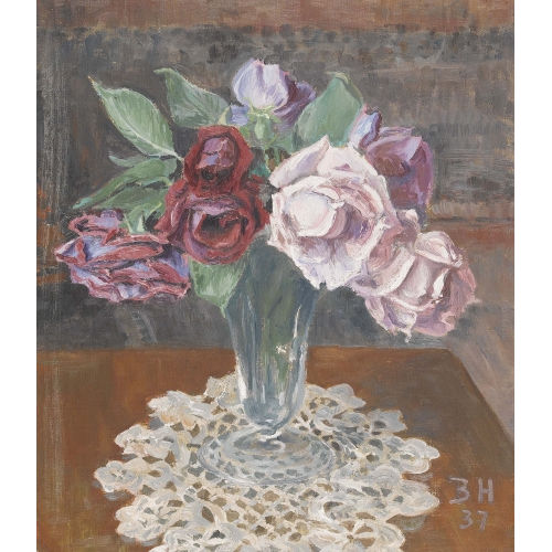 BRUNO HESSE : Stillleben mit Rosen in Glasvase (DOBIASCHOFSKY AUKTIONEN AG)