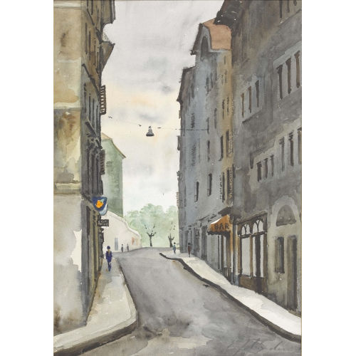 ELLIS ZBINDEN : Ansicht einer Strasse (DOBIASCHOFSKY AUKTIONEN AG)