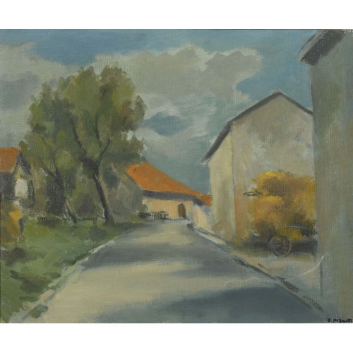 ERNEST PIZZOTTI : Strassenpartie mit Heuwagen (DOBIASCHOFSKY AUKTIONEN AG)