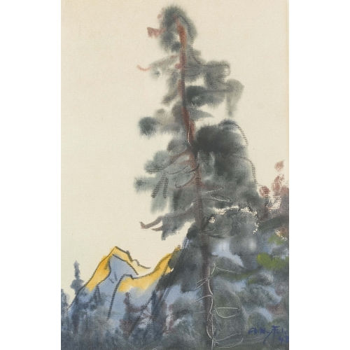 ALBERT NYFELER : Berglandschaft mit L�rche (DOBIASCHOFSKY AUKTIONEN AG)