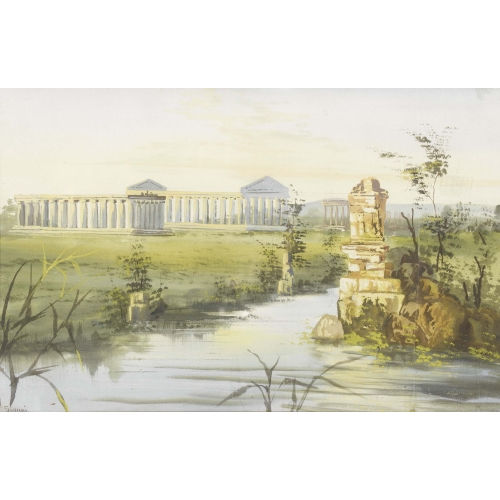 ETTORE GIANNI : Die Ruinen von Paestum (DOBIASCHOFSKY AUKTIONEN AG)