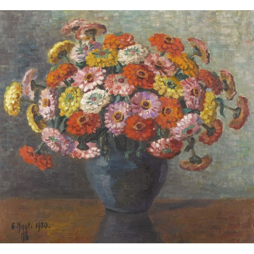 GRET NIGGLI : Zinien in blauer Vase (DOBIASCHOFSKY AUKTIONEN AG)