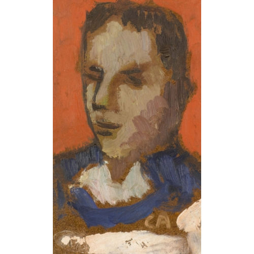 CUNO AMIET : Brustportr�t eines Herrn vor rotem Grund (DOBIASCHOFSKY AUKTIONEN AG)