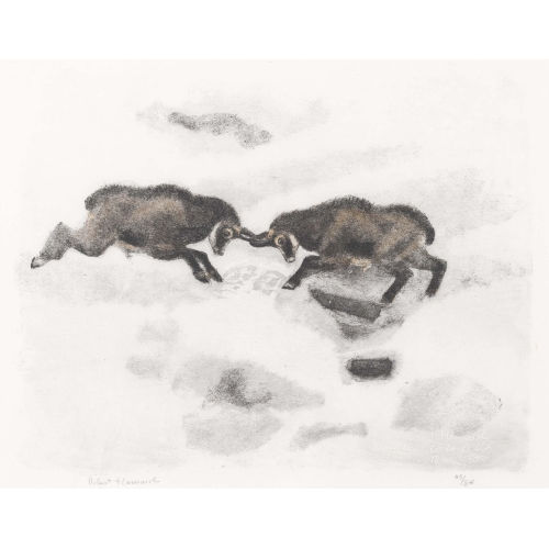 ROBERT HAINARD : 'Accrochage de chamois' (DOBIASCHOFSKY AUKTIONEN AG)