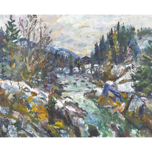 KARL GERBER : Sp�therbstliche Landschaft an der Simme (DOBIASCHOFSKY AUKTIONEN AG)