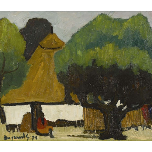 GEORGES BORGEAUD : 'Village Masai' (DOBIASCHOFSKY AUKTIONEN AG)